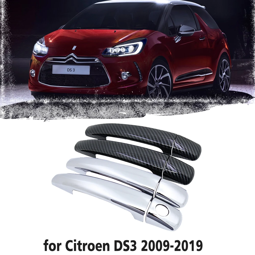Black Carbon Fiber Car handle Or ABS Chrome Door Handles Cover for Citroen  DS3 DS 3 2009~2019 Car Accessories Styling 2010 2011|Car Stickers| -  AliExpress