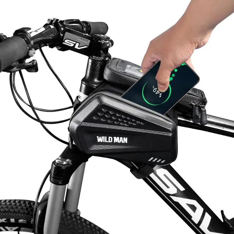 Горячая велосипедный телефон сумка MTB дорожный велосипед Передняя верхняя рама труба сенсорный экран Жесткий чехол сумка Двусторонняя панье Велосипедное снаряжение