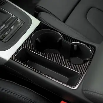 

GISAEV Promotion Carbon Fiber Trim Cup Holder Decorative Frame Decal Cover Sticker Cover Car Ornament For A5 A4 B8 2009-2015