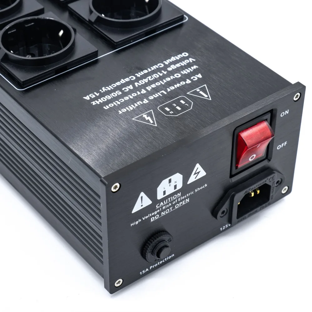 H058d14a7f22b46498bd8c2634cd8ae40u Audio Noise AC Power Filter Power Conditioner Power Purifier Surge Protection with EU Outlets Power Strip e-TP40E Mallzona