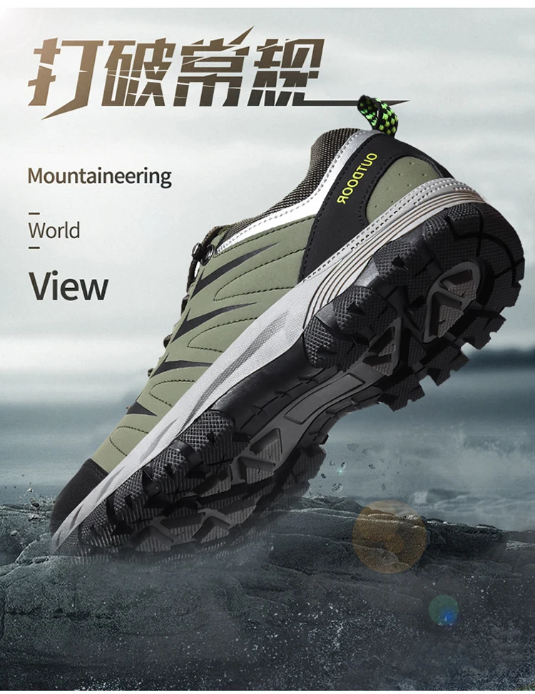 New Outdoor Trekking Hiking Shoes Men Breathable Leather Waterproof Mountain Climbing Shoes Sneakers Men Tactical Boots Size 48