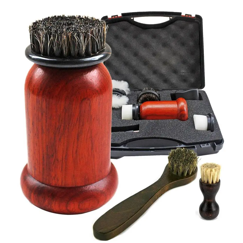  1Set Electric Shoe Polishers Machine 75W High Power Redwood Portable Brush Leather Shoes Kit Brush 