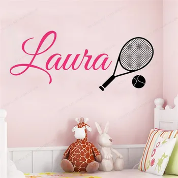 

Personalized tennis custom name vinyl Wall Sticker Tennis Wall Decor home wall decal for boys room HJ670