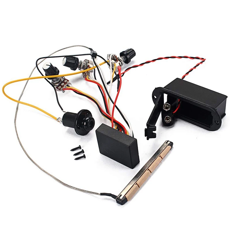 Guitar Pickup Preamp Active Amplifier Treble and Volume Control for Acoustic Bass Electrical Ukulele | Спорт и развлечения