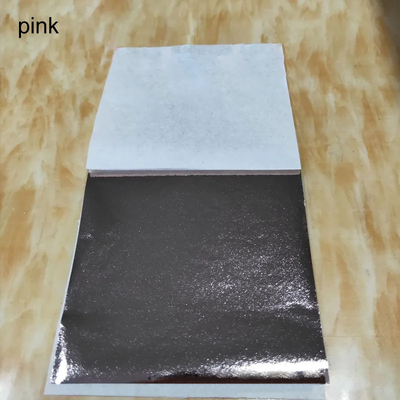 pink Дизайнерский бумажный самодельный декоративный дизайн 100 шт имитация золота, Щепка, медь, позолота, художественное ремесло, лист листьев, листы 9*9 см, бумага из фольги 8 цветов - Цвет: pink