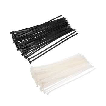 

uxcell 100pcs Cable Zip Ties Self-Locking Nylon Tie Wraps for Uses from Securing Items to Organizing Home Theater Cable