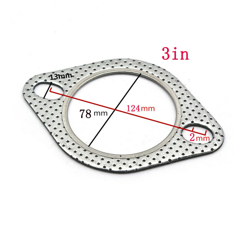 5 PCS New 2 Bolt High Temperature Exhaust Gasket With Fire Ring 3" Flange Gasket