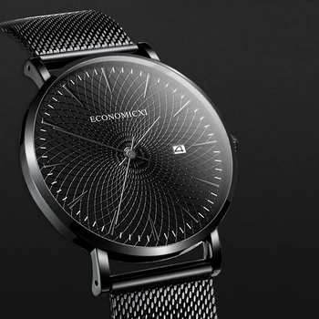 

Relogio Masculino Men Watch Exquisite Quartz Luxury Fashion Business Male Watches Mesh Strap WristWatch Modern Dial Design Date