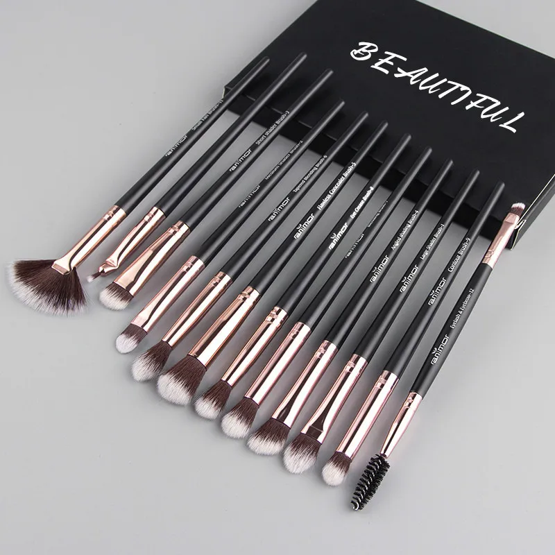 

New Makeup Brushes Set 3-12pcs/lot Eye Shadow Blending Eyeliner Eyelash Eyebrow Make up Brushes Professional Eyeshadow Brush