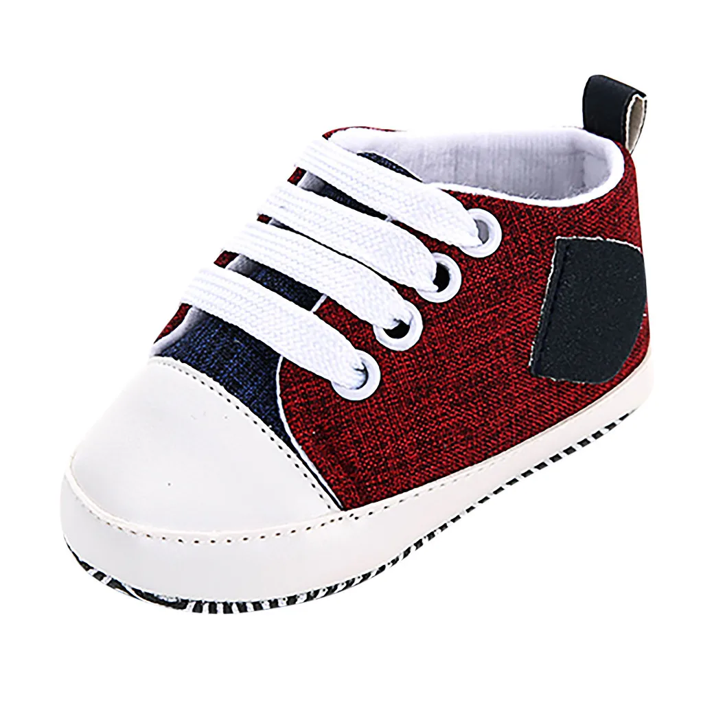 0-2T Newborn Baby Boys Girls First Walkers Shoes Baby Splicing Bandage Casual Single Shoes New Canvas Classic Sports Sneakers