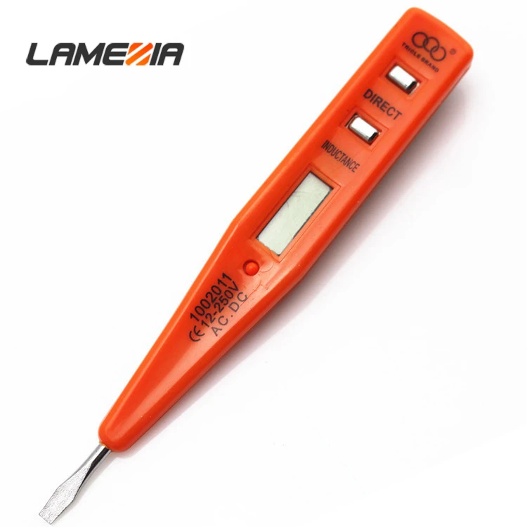 

LAMEZIA Portable AC DC 12-250V Voltage Sensor Tester Digital Electric Test Pencil Meter Pen Voltmeter Circuit Detector