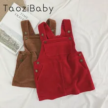 Girls' Corduroy Strap Dress Children's Autumn And Winter New Clothes Foreign Style Thickened Vest Dress Kids Dresses For Girls