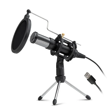 

Studio Recording Microphone Plug Play Condenser Microphone Professional PC Live Streaming Microphone Kits for Broadcast