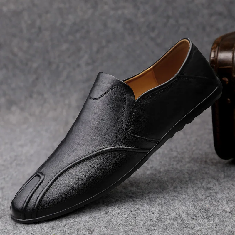

2019 Summer New Style Genuine Leather Shoes Men's Casual Breathable Porous Leather Shoes Spring And Autumn Korean-style Soft-Sol