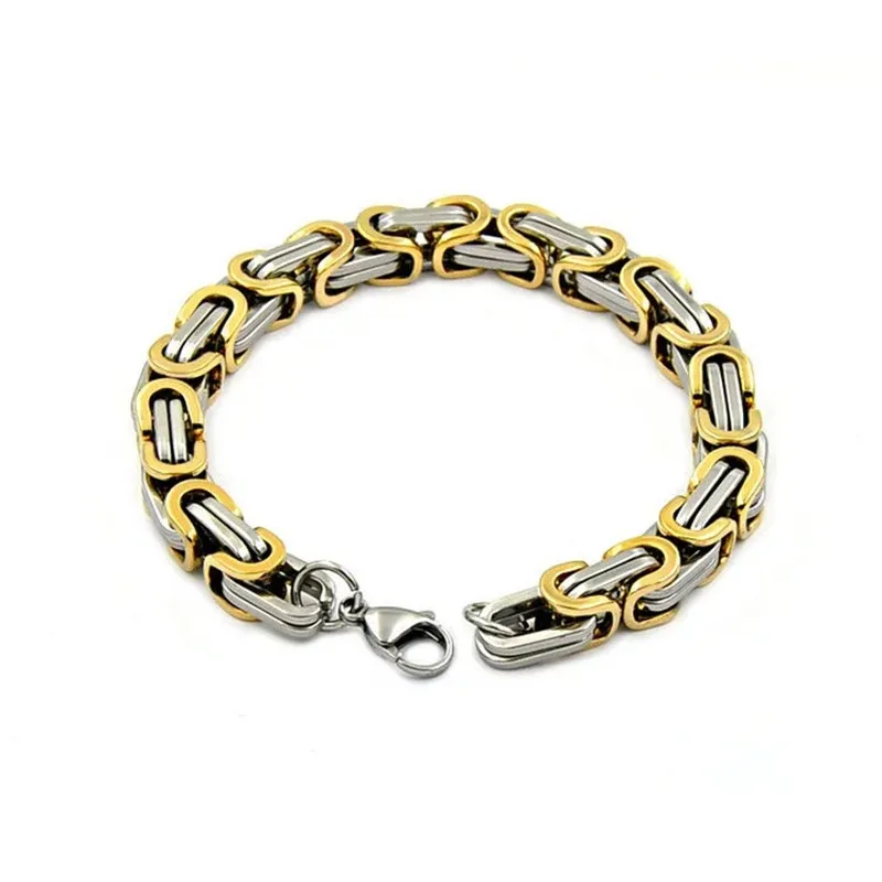 8 мм Мужские кубинские браслеты нержавеющая сталь Византия браслет на руку цепь браслет Шарм хип хоп рок браслет мужские ювелирные изделия