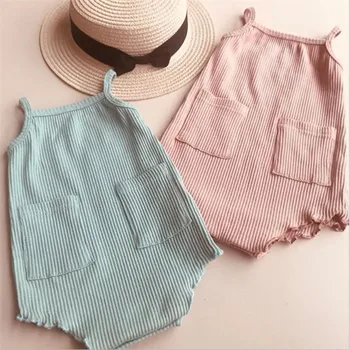 

Toddler Ribbed Knitted Rompers Overalls Newborn Baby Girls Boy Clothes Infantil Baby Girls Boys Sleeveless Romper Jumpsuit 0-24M