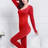 Women Sleepwear 2Pcs Autumn Winter O Neck Top Long Pants Thermal Underwear  Elastic Warm Soft Sleepwear Set Christmas Gifts ► Photo 2/6