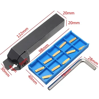 

MGMN200 Inserts W/MGEHR2020-2 20mm Lathe Grooving Parting Off Tools Holders New