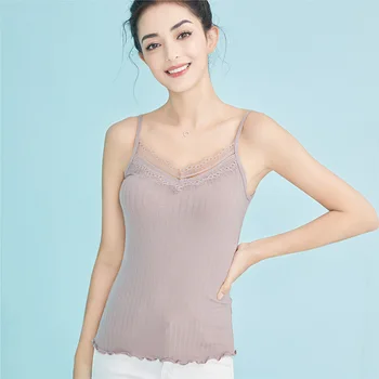 

Fashion Sexy V-neck Vest Slim Modal Lingerie Sleeveless Straps Camisole Solid Casual Summer Sling Underwear Women Lace Tank Tops