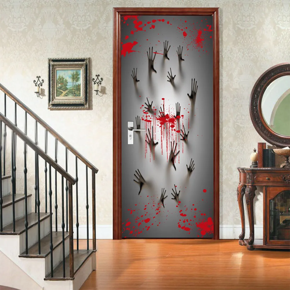 Blood Prints Details about   Halloween 3D Spider Hands Wall Sticker Decal Decoration