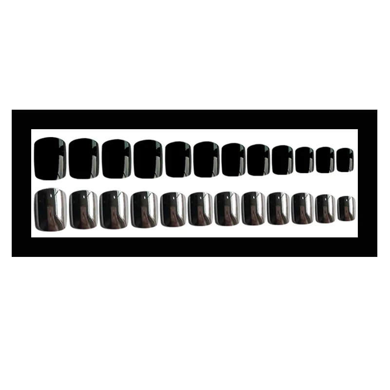 24 шт. накладные ногти для отсоединения клей ногтей на ногтях короткие черные в