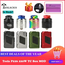 Teslacigs P226 220 Вт TC коробка мод Vape комплект с Wotofo профиль RDA 24 мм OLED экран Teslacigs электронная сигарета испаритель мод vs люкс