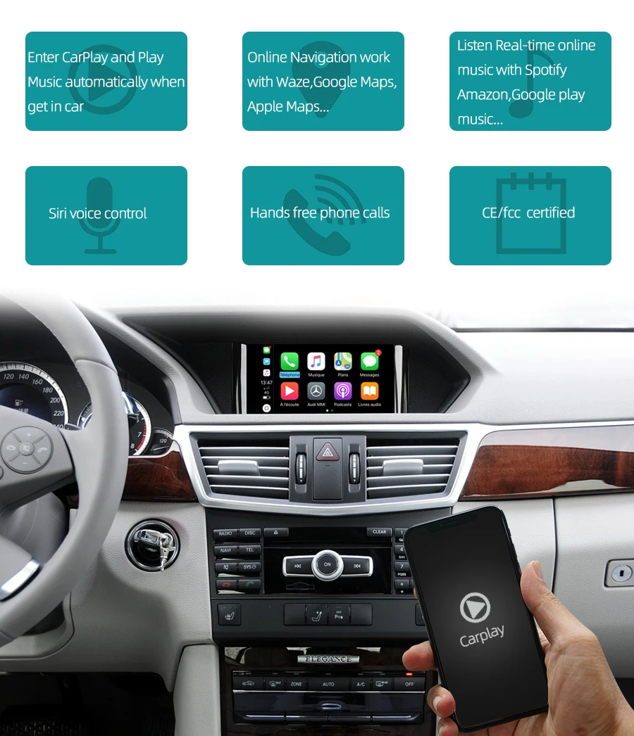 Sinairyu Wifi беспроводной Carplay автомобиль играть модифицированный для 2011- Mercedes C CLA CLE CLS класс W204 NTG4.5/4,7 Android авто зеркало