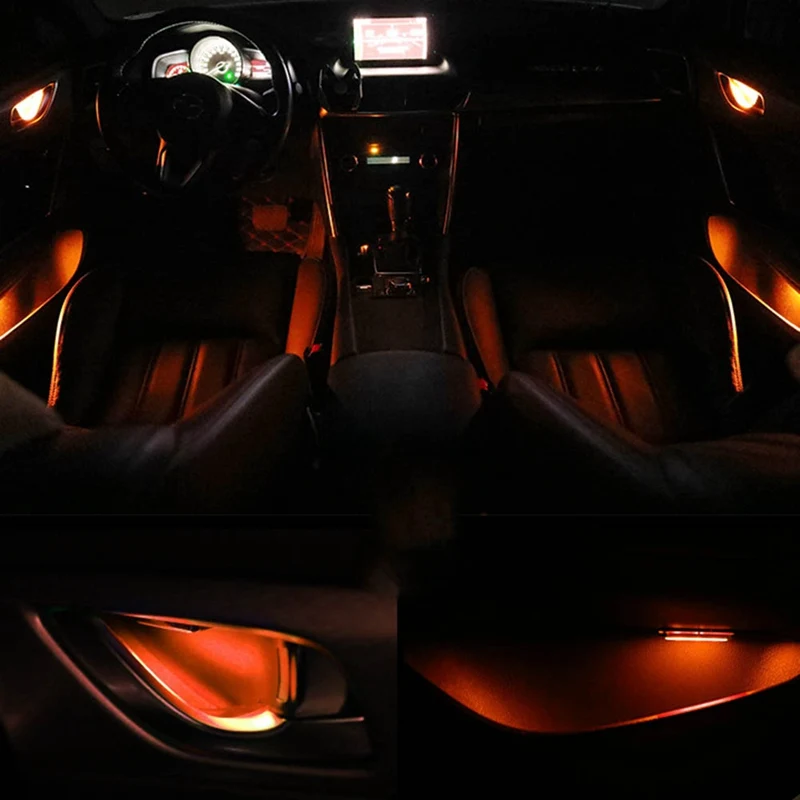 Окружающий свет светодиодный свет атмосферу авто внутренняя накладка на дверь под ручку подлокотник свет автомобильная дверца Салон свет декоративная лампа