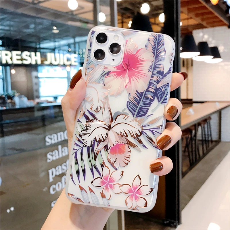 Oil painting art Colorful Flowers Retro Soft Back Cover For iPhone 11 Pro Max XS XR X 7 8 Plus SE 2020 Mobile phone Case | Мобильные