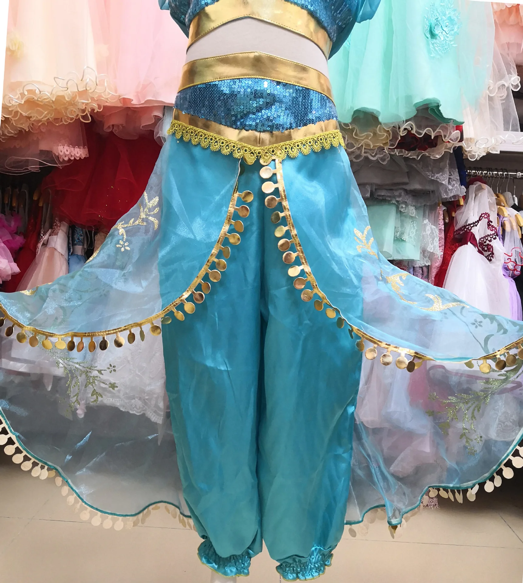 Princess Dress up of Jasmine Aladdin and the Magic Lamp Girls Birthday Party Jasmine Costume Cosplay Top Pants Wig for Kids spider woman costume