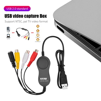 

USB 2.0 Video Audio Capture Card VHS to DVD Analog to Digital Recorder for Windows Mac Video Audio Capture Card Converter