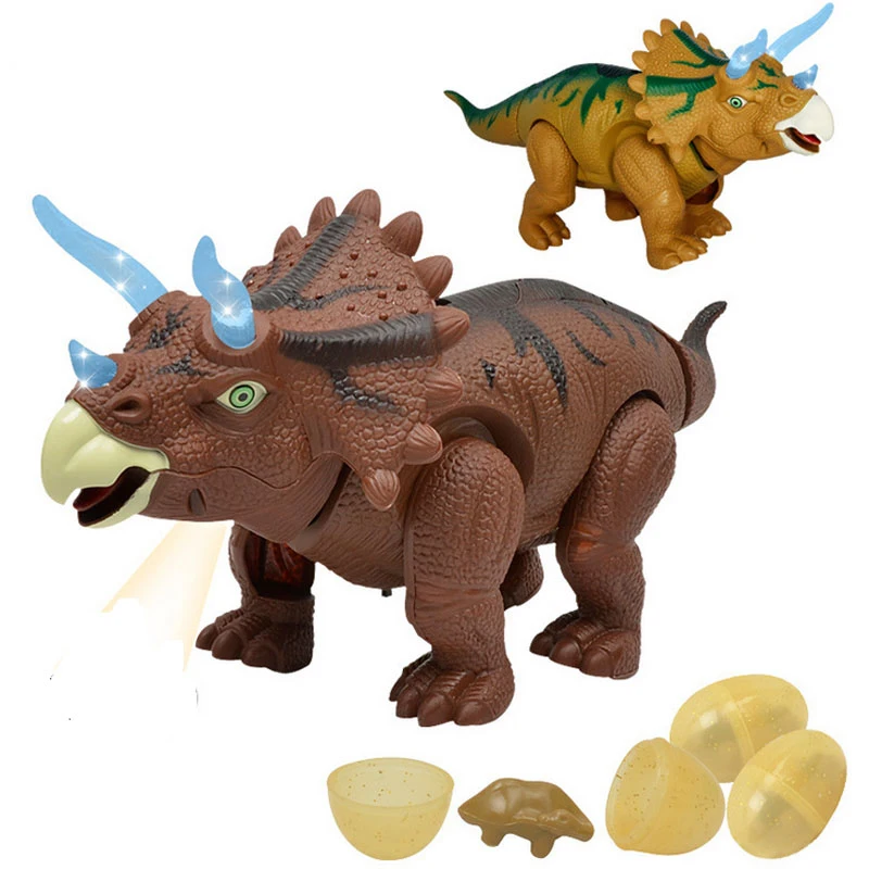 1Pcs Large Size Electric Laying Eggs toy 38cm Walking Glowing Dinosaur Animal Model Walking Robot Toy Xmas/Birthday Gift for kid 2