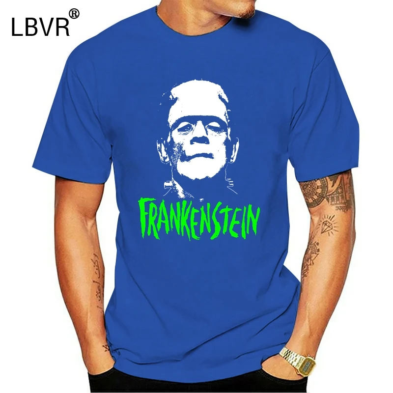 2017 New Frankenstein Horror Death Scarry 3D Printed Men 100% Cotton Tee Tops High Quality O-Neck Short Sleeve | Мужская одежда