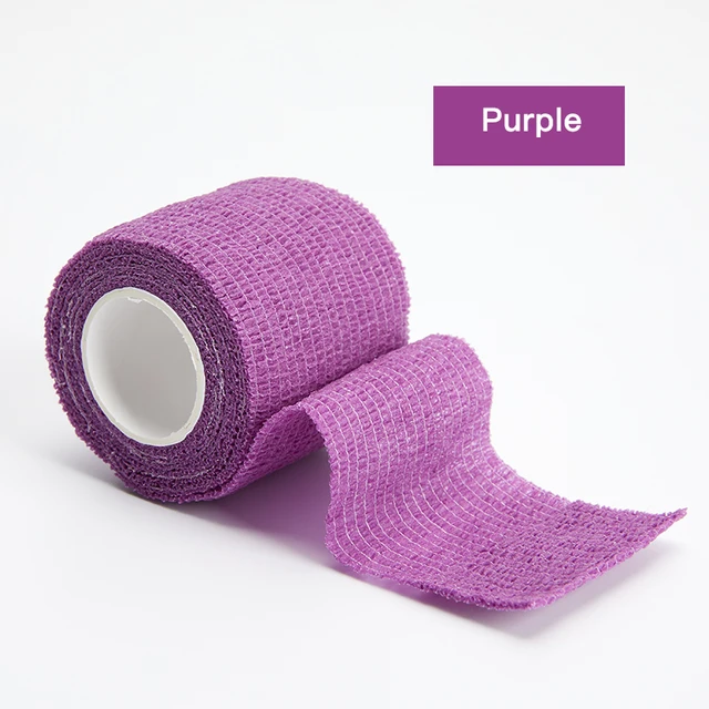4.5M Colorful Elastic Sport Bandage Self Adhesive Bandage For Fitness Knee Support Pads Ankle Finger Wrap Kinesiology Tapes Purple