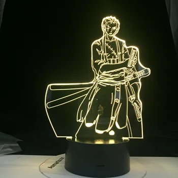

Roronoa Zoro 3D Night Lamp Hot Anime light One Piece 16 Colors Charge Home Child Sleep Table Lava Birthday Lamp Dropshipping