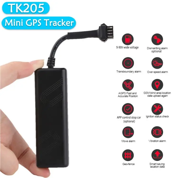 TK205 Mini GPS Tracker 12v Car GPS Locator Device Used for Bike Motorcycle Tracker Waterproof with Online Tracking Software 