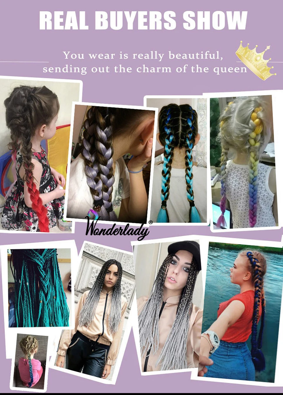 H058f005a716f4686b7241a549fdb03afo 100G 120 Colors Synthetic Braiding Hair Extensions Packs Ombre Braiding Hair For Women 24" Jumbo Box Braids Mallzona