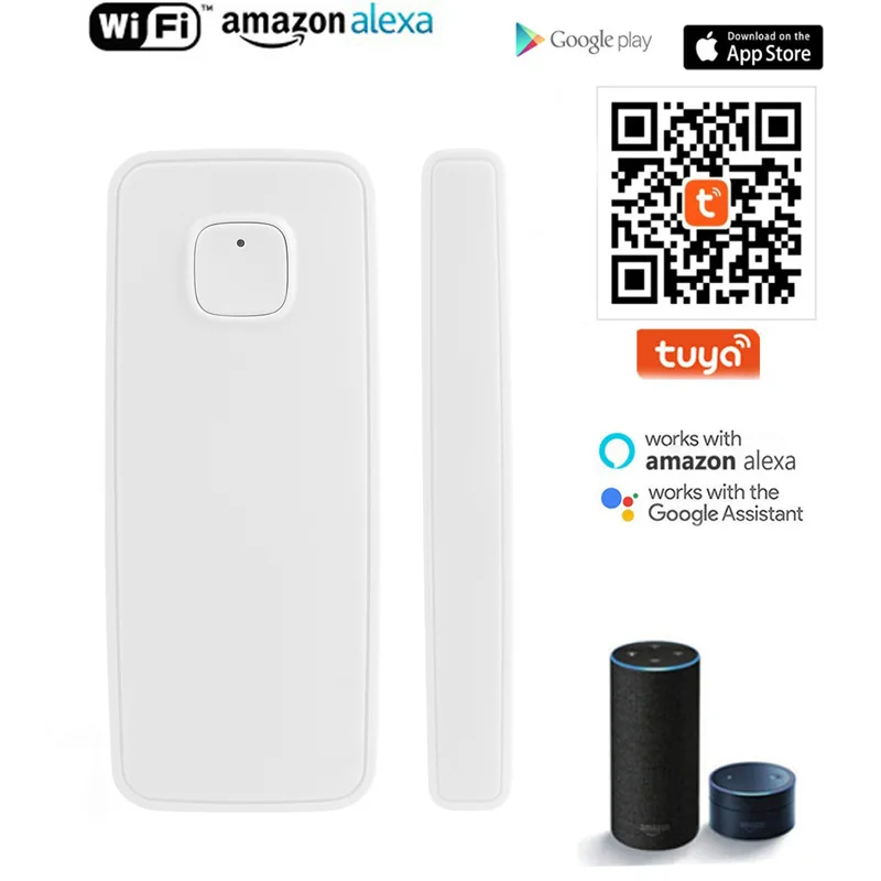 Tuya Smart WiFi Door Sensor Open / Closed Detectors Compatible With Alexa Google Home Life APP use For Security | Безопасность и