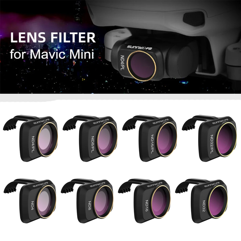 Комплект фильтров Sunnylife Mavic Mini/Mavic Mini 2 UV ND NDPL CPL 4/8/16/32 для объектива камеры Dji