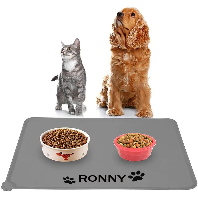 Коврик для кормления собак и кошек силиконовый однотонный водонепроницаемая