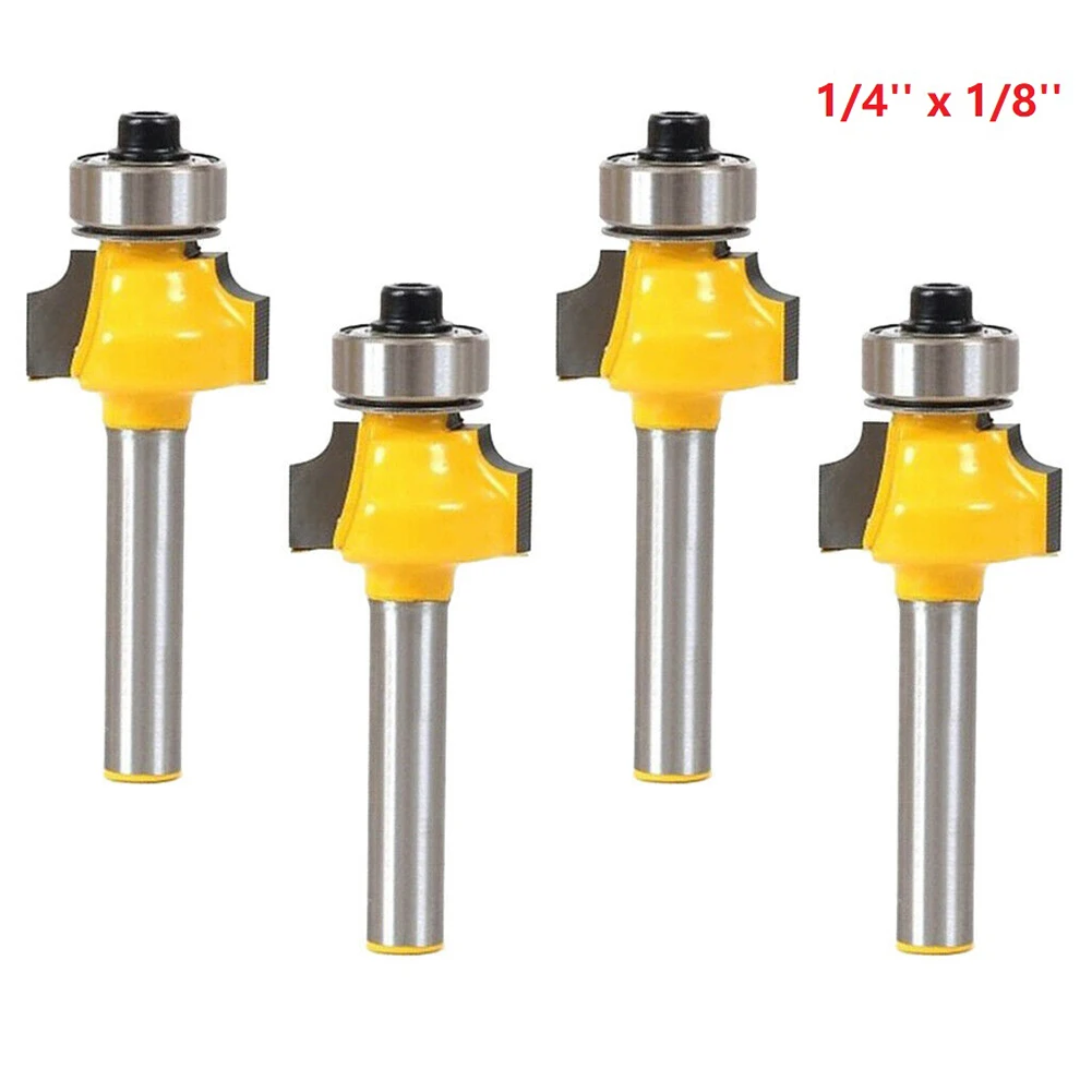 

1/4'' x 1/8'' (Shank x Radius) Rounded Corners 4pcs Router Bits For Electric Trimmer Engraving And Milling Machine CNC Engraving