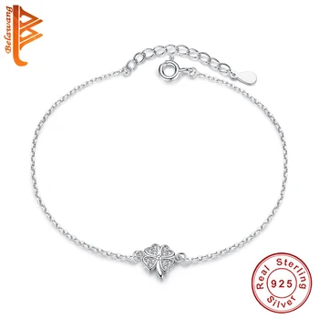 

Lucky Four-Leaf Clover Love Cubic Zirconia Silver Bracelet for Women Lady Wedding Anniversary 925 Sterling Silver Jewelry Gift