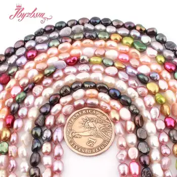 4x5-8mm 바로크 쌀 담수 천연 진주 씨앗 스페이서 DIY 비즈 목걸이 팔찌 보석 만들기 14 