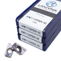 APMT1135PDER H2 lt10 alta qualidade 10 pçs inserções de carboneto apmt1135 fresa cnc torno metal ferramenta de torneamento ferramenta de corte