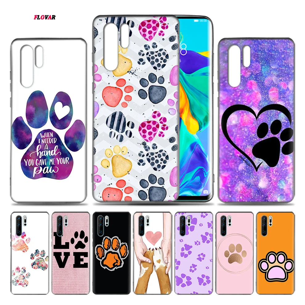 

dog footprint Paw TPU Soft Phone Case For Huawei P20 P30 P9 P10 Mate 10 20 30 Lite Pro P Smart Plus Z 2019 2017 Cover Shell