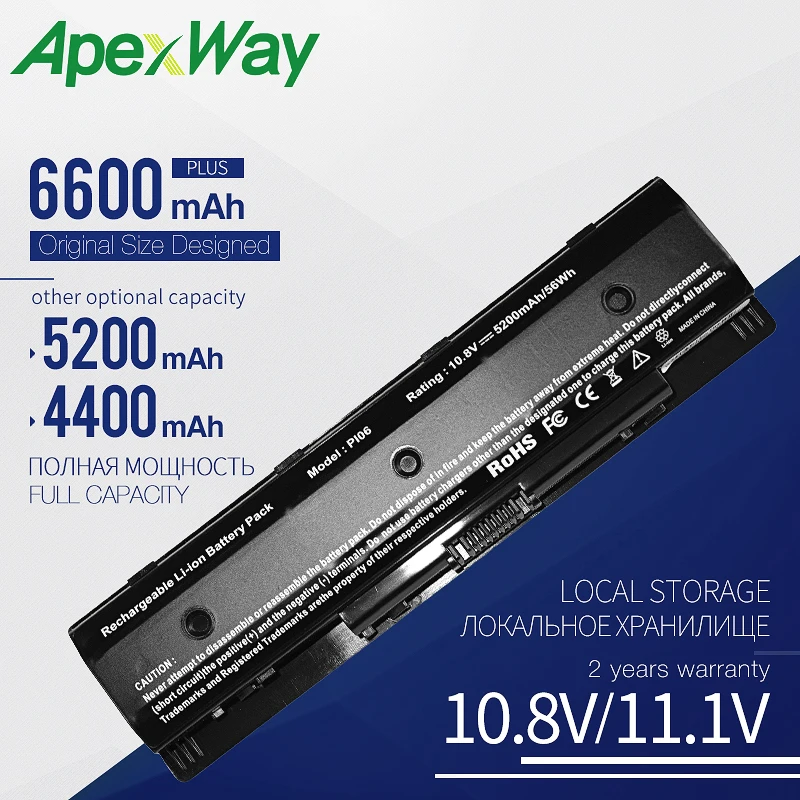 6 ячеек PI06 новый ноутбук Батарея для струйного принтера HP Pavilion 14 15 Envy 17 17t 17z HSTNN-DB4N