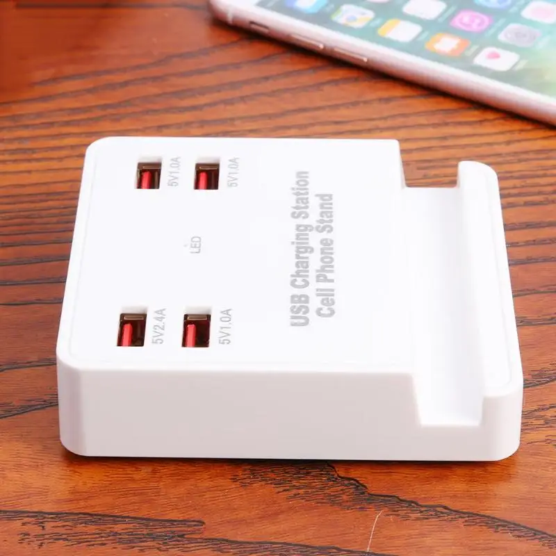 X2 мини 4 порта USB зарядное устройство портативный мини практичная настенная розетка база Настольный телефон зарядная станция для планшета US Plug