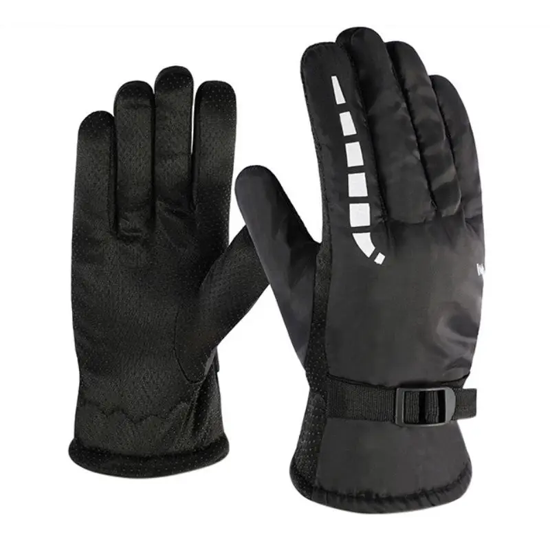 Лыжные перчатки осень зима ветрозащитные водонепроницаемые теплые Нескользящие уличные перчатки для езды на велосипеде Мотоциклетные Перчатки одежда для холодной погоды бархат утолщение - Цвет: B