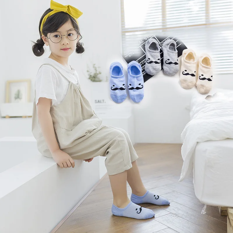 

Korean-style Mesh Children No-show Socks Combed Cotton Mixed Colors Cartoon Stripes Shallow Mouth Socks Embroidered Heart BABY'S