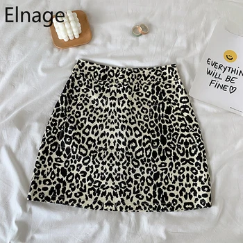 

Spring Summer Women Clothing Leopard Print Vintage High Waist A Line Skirts Women Retro Korean Faldas Femme Slim Fit Jupe 5A965